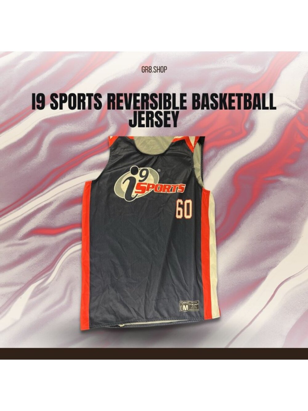 I9 Sports Reversible Basketball Jersey Adult Medium Black Red Athletic
